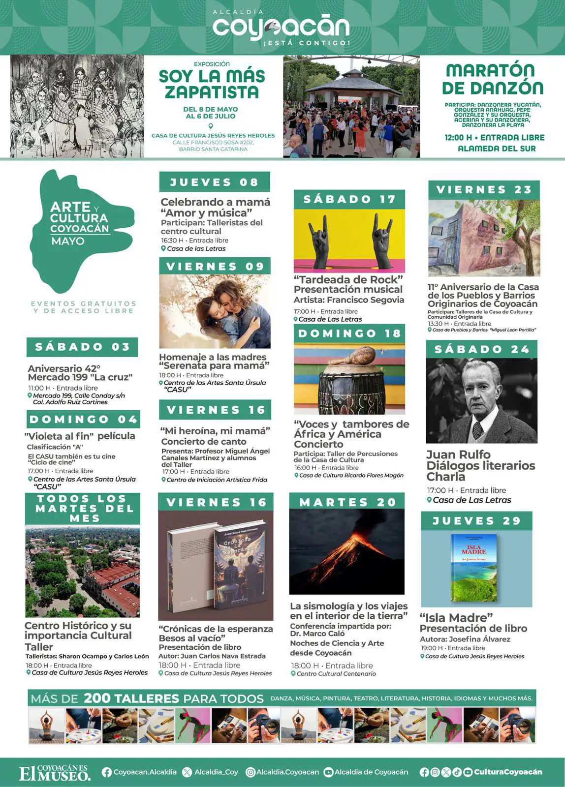 Cartelera de Mayo en Coyoacán