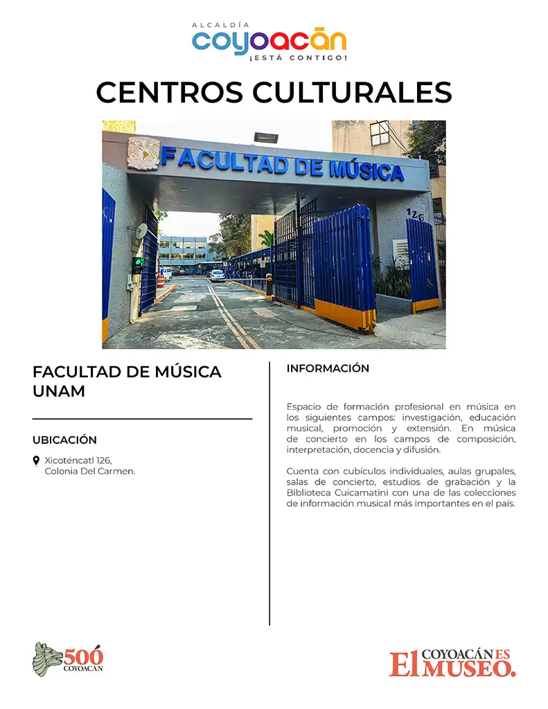 Cédula Facultad de Música UNAM