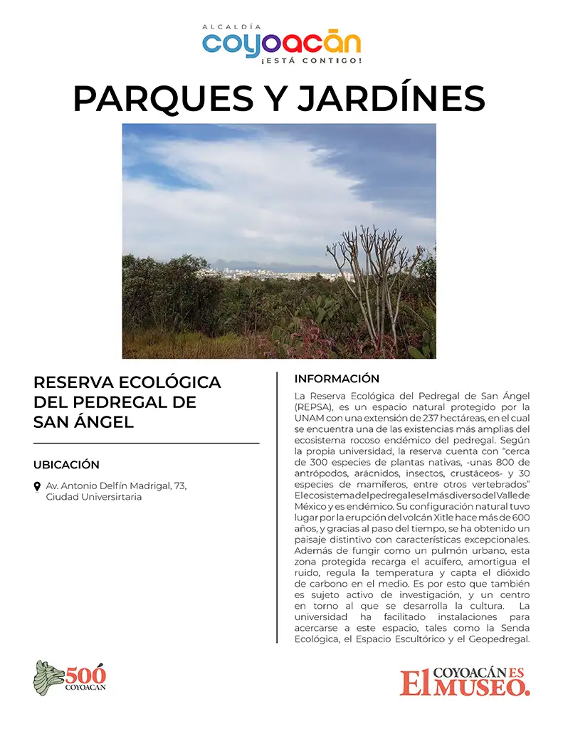 Cédula Reserva Ecológica del Pedregal de San Ángel