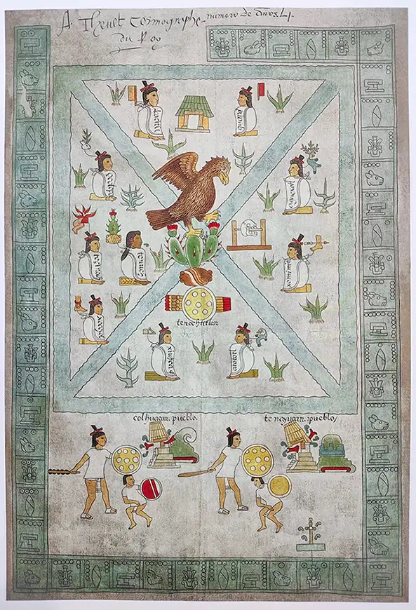 Fundación de México Tenochtitlan, Códice Mendocino. 1549 ca - Anónimo.
