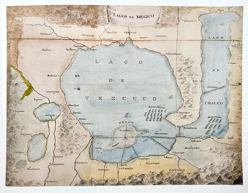 Lagos de México. 1826, Francisco Javier Clavijero. Historia Antigua de México. Centro de Estudios de Históricos de México, Condumex.