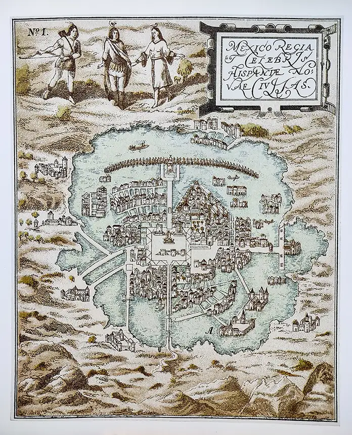 México Real y La famosa novela de España. Mexico Regia et Celebris Hispaniae nova Civitas. 1562 - Georgils Bruin Franciscus Hogenbergius. García Cubas. Antonio. Atlas Geográfico y Estadístico de los Estados Unidos Mexicanos. 1884, Debray Suc. P. 179
