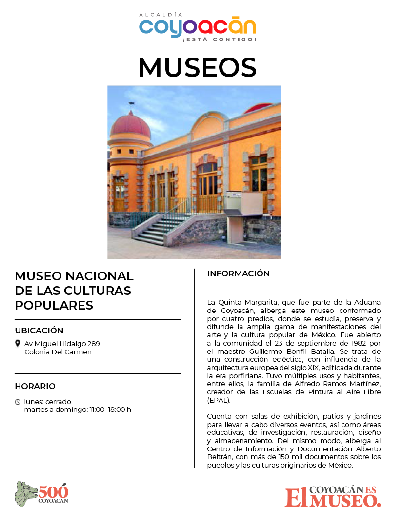 Cédula Museo nacional de las culturas populares