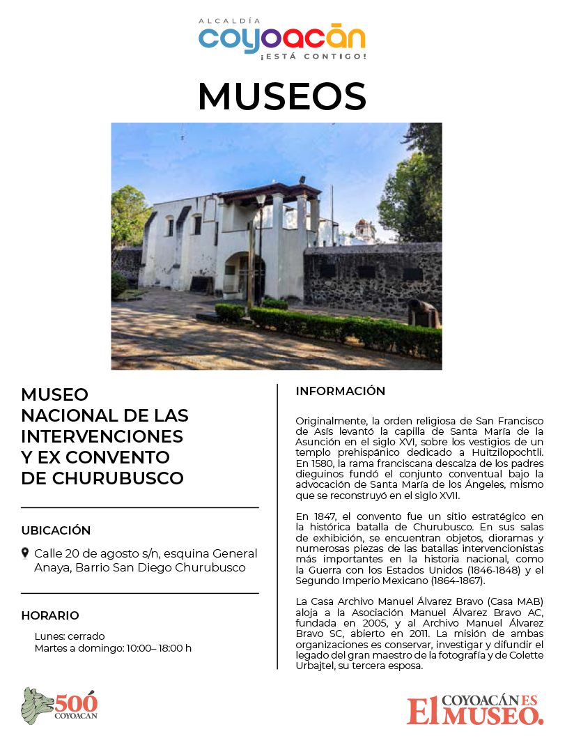 Cédula Museo nacional de las Intervenciones y exconvento de churubusco