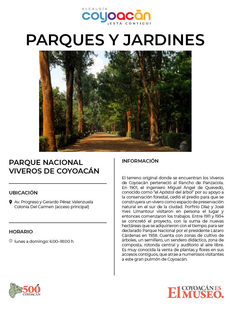 Cédula Parque nacional viveros de coyoacán