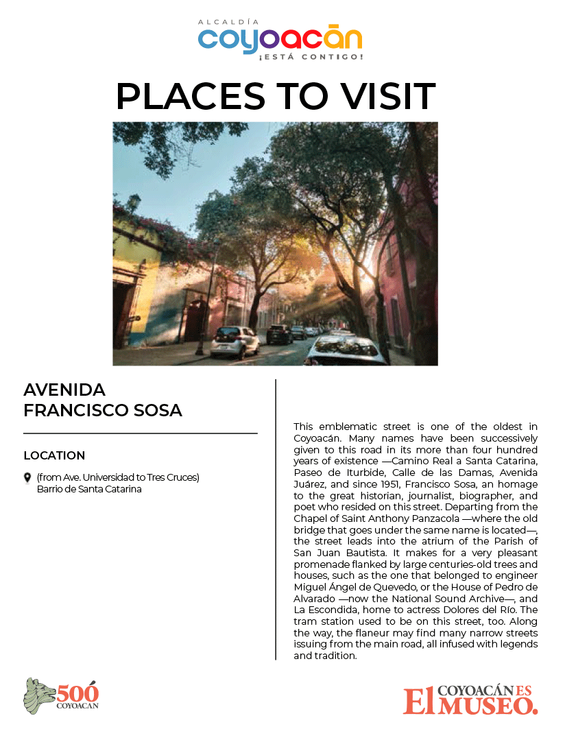 Places to visit - Francisco Sosa Av.